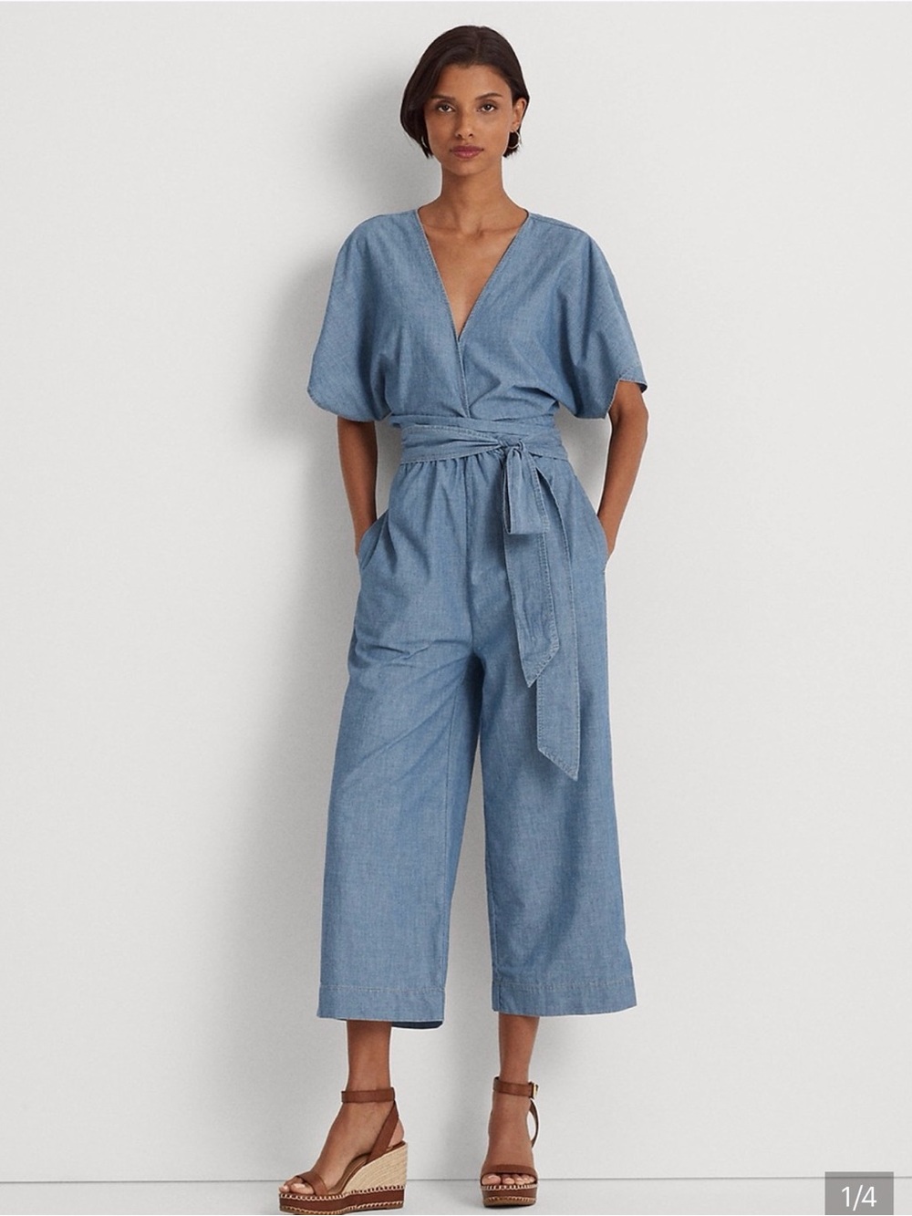 NWT Ralph Lauren Wrap Jumpsuit with Tie Waist
